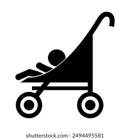 STROLLER ICON, Baby stroller Sign vector illustration, trolley icon isolated, baby chair car symbol, Newborn baby symbols, 