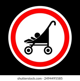 STROLLER ICON, Baby stroller Sign vector illustration, trolley icon isolated, baby chair car symbol, Newborn baby symbols, 