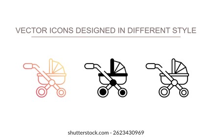 Stroller icon design with white background stock illustration