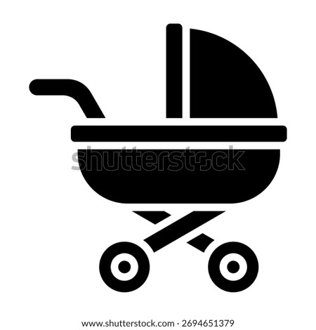 Stroller Icon Glyph Style Vector Illustration
