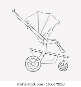 Stroller icon line element. Vector illustration of stroller icon line isolated on clean background for your web mobile app logo design.