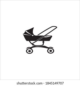 Stroller icon logo, vector design illustration
