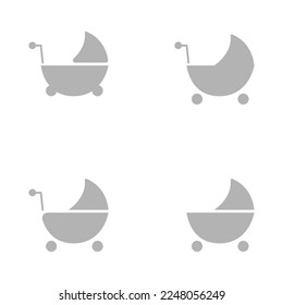 stroller icon on a white background, vector illustration