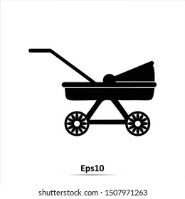 Stroller icon. Outline Vector illustration