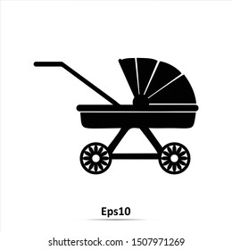 Stroller icon. Outline Vector illustration