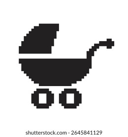 ícone de carrinho arte de pixel, ilustração de vetor em plano de fundo isolado.