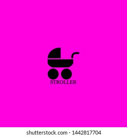 stroller icon sign signifier vector