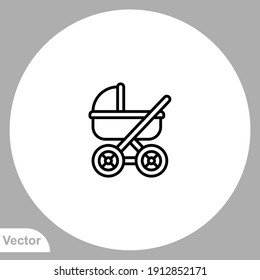 Stroller icon sign vector,Symbol, logo illustration for web and mobile