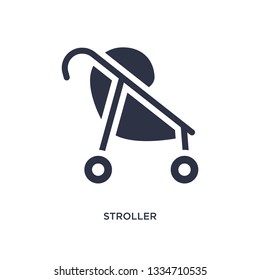 stroller icon. Simple element illustration from kid and baby concept. stroller editable symbol design on white background. Can be use for web and mobile.