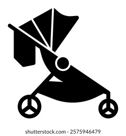 Stroller icon solid style transparent