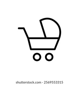 Stroller icon Thin vector set