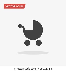 Stroller Icon in trendy flat style isolated on grey background. Pram symbol for your web design, logo, UI. Vector illustration, EPS10.