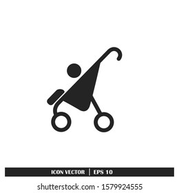 Stroller Icon Vector Logo Template design Element