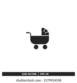 Stroller Icon Vector Logo Template design Element