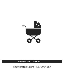 Stroller Icon Vector Logo Template design Element