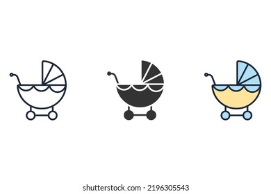 stroller icons  symbol vector elements for infographic web