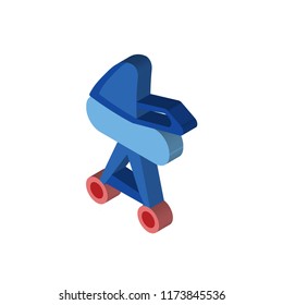 Stroller isometric left top view 3D icon