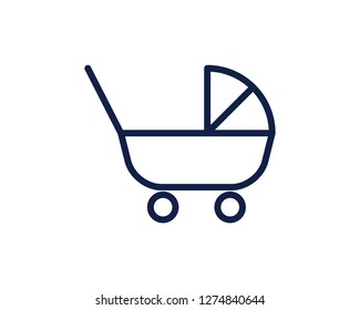 stroller line icon illustration vector , stroller line icon illustration design