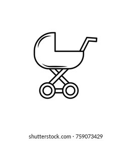 Stroller line icon on white background