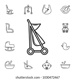 Stroller line icon. Set of baby element. Premium quality graphic design. Signs, outline symbols collection, simple thin line icon for websites,  on white background