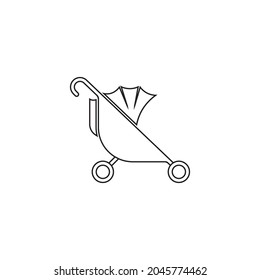 stroller line icon vector illustration logo design.
