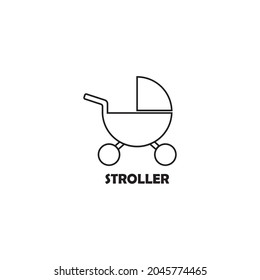 stroller line icon vector illustration logo design.