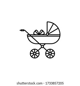 stroller line illustration icon on white background