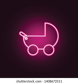 stroller neon icon. Elements of web set. Simple icon for websites, web design, mobile app, info graphics