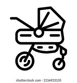 stroller for newborn baby line icon vector. stroller for newborn baby sign. isolated contour symbol black illustration