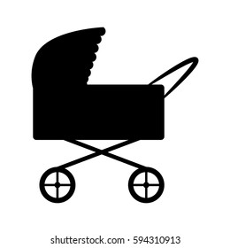 Stroller on white background. Vector illustration.