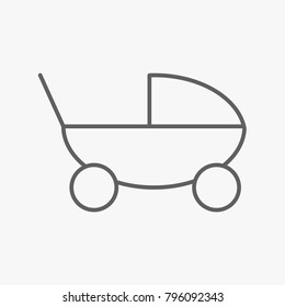 Stroller outline icon on white backround