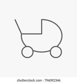 Stroller outline icon on white backround