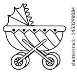 Stroller | Pram | Baby Carriage Vector Illustration Silhouette