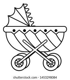 Stroller | Pram | Baby Carriage Vector Illustration Silhouette