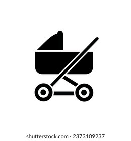 Stroller or pram baby vector icon. Vector illustration.