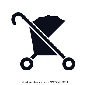 Icono del vector del cochecito de la silla de ruedas