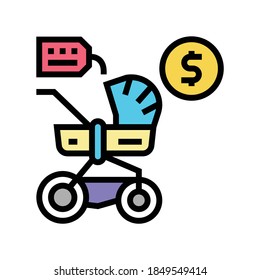 stroller rental color icon vector. stroller rental sign. isolated symbol illustration