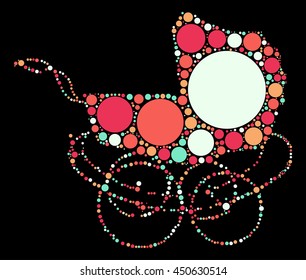 stroller shape vector design by color point