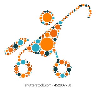 stroller shape vector design by color point