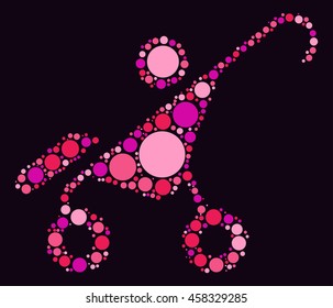stroller shape vector design by color point