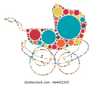 stroller shape vector design by color point