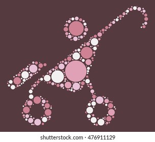 stroller shape vector design by color point