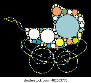 stroller shape vector design by color point