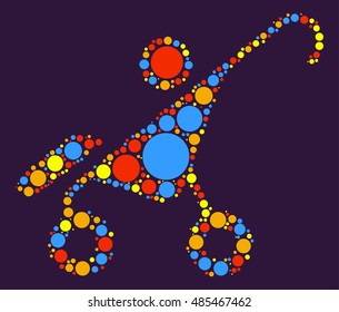 stroller shape vector design by color point