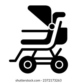 Icono sólido de rodillos. Ilustración vectorial de la silla de bebé aislada en blanco. Diseño de estilo glifo irregular, diseñado para web y aplicación. Eps 10