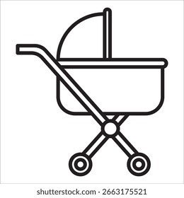 Vetor de contorno de ícone de material de carrinho