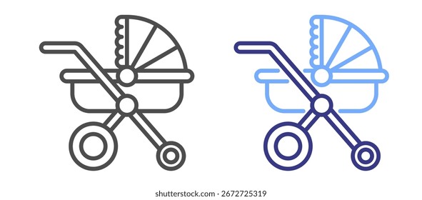 Stroller two color icon sheet