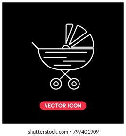 Stroller Vector Icon Illustration