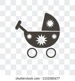 Stroller vector icon isolated on transparent background, Stroller logo concept