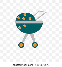 Stroller vector icon isolated on transparent background, Stroller logo concept